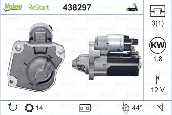 Valeo 438297 - Motor de arranque parts5.com