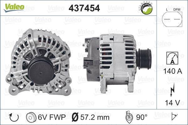 Valeo 437454 - Generator / Alternator parts5.com