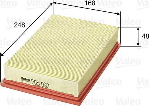 Valeo 585090 - Vzduchový filter parts5.com