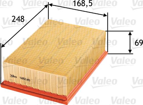 Valeo 585045 - Filtro de aire parts5.com