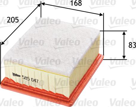 Valeo 585047 - Air Filter parts5.com