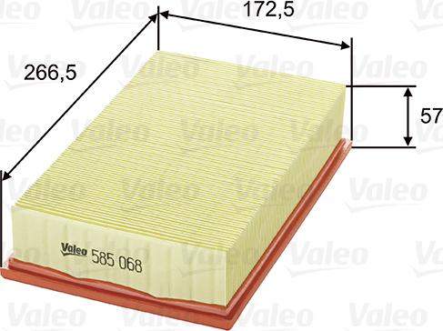 Valeo 585068 - Luftfilter parts5.com