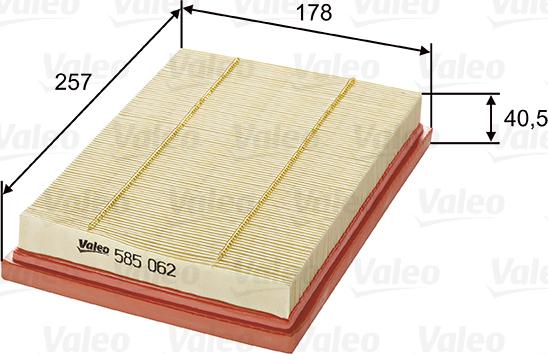 Valeo 585062 - Air Filter parts5.com