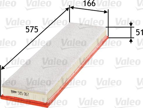 Valeo 585067 - Filtru aer parts5.com