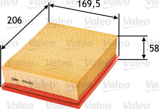 Valeo 585006 - Filtro de aire parts5.com