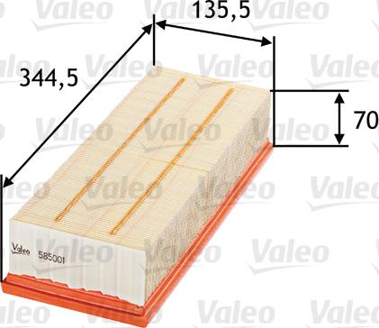 Valeo 585001 - Air Filter parts5.com