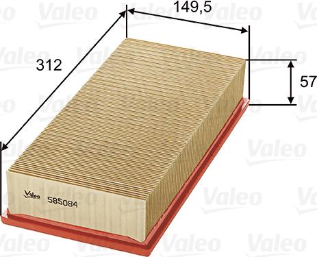 Valeo 585084 - Zracni filter parts5.com