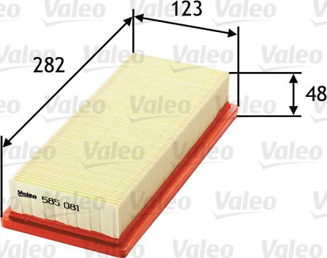 Valeo 585081 - Luftfilter parts5.com