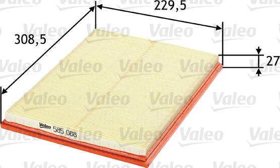 Valeo 585088 - Filtro de aire parts5.com