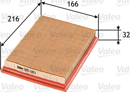 Valeo 585083 - Filtro de aire parts5.com