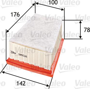 Valeo 585026 - Luftfilter parts5.com