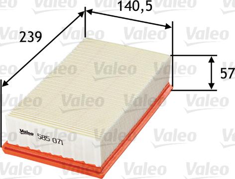 Valeo 585071 - Filtru aer parts5.com