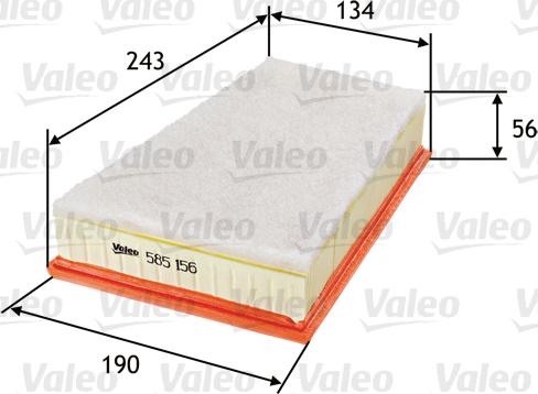 Valeo 585156 - Filtru aer parts5.com