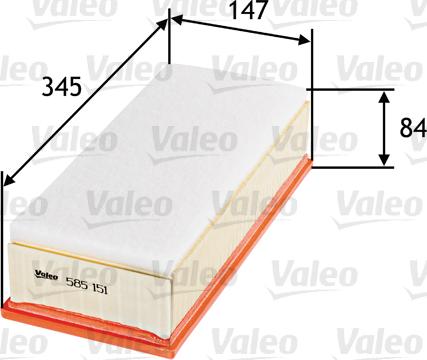 Valeo 585151 - Filtru aer parts5.com