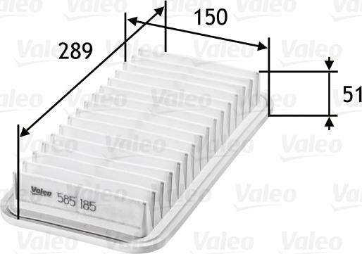 Valeo 585185 - Filtr powietrza parts5.com