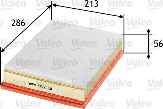 Valeo 585331 - Въздушен филтър parts5.com