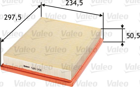 Valeo 585291 - Filtro de aire parts5.com