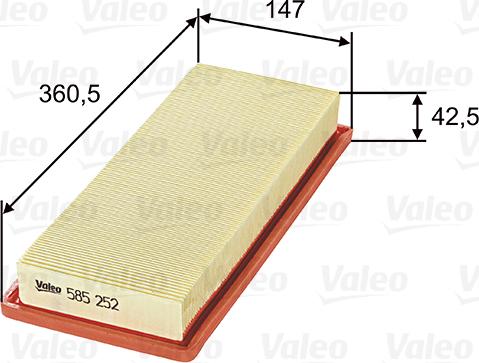 Valeo 585252 - Zracni filter parts5.com