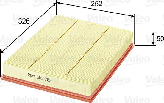 Valeo 585265 - Filtro de aire parts5.com