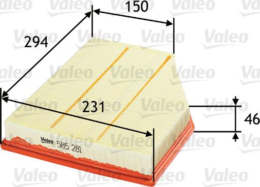 Valeo 585281 - Filtru aer parts5.com