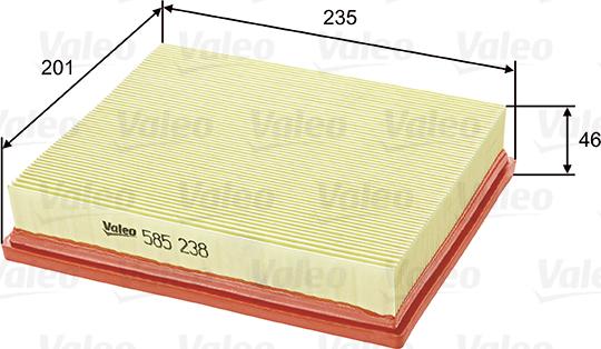 Valeo 585238 - Filtro de aire parts5.com