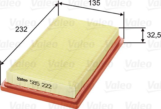 Valeo 585222 - Filtru aer parts5.com