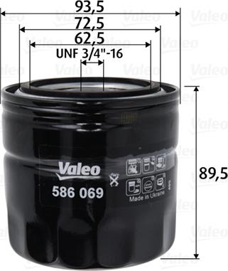 Valeo 586069 - Filtar za ulje parts5.com