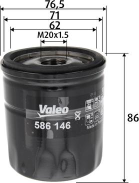 Valeo 586146 - Filtr oleju parts5.com