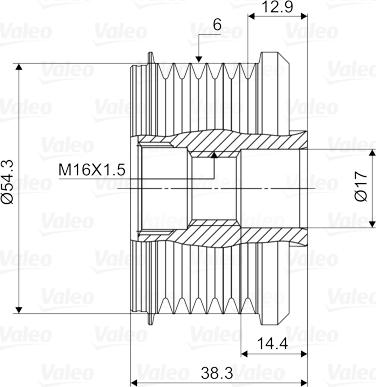 Valeo 588002 - Pulley, alternator, freewheel clutch parts5.com