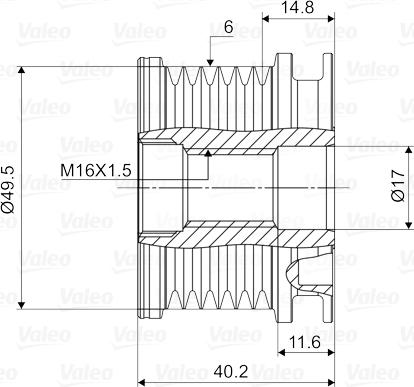 Valeo 588016 - Rihmaratas,generaator parts5.com