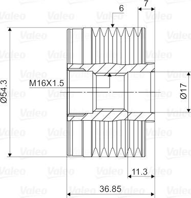 Valeo 588017 - Fulie, alternator parts5.com