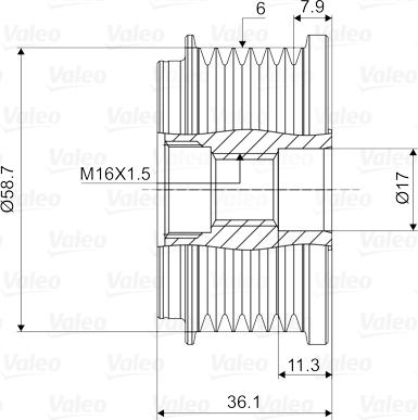 Valeo 588033 - Fulie, alternator parts5.com