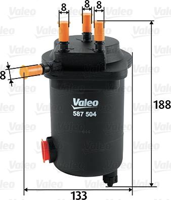 Valeo 587504 - Горивен филтър parts5.com