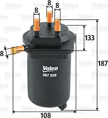 Valeo 587538 - Kraftstofffilter parts5.com