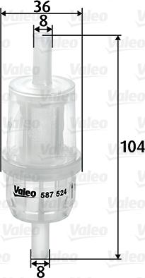 Valeo 587524 - Filtru combustibil parts5.com