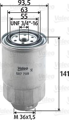 Valeo 587709 - Filtr paliwa parts5.com