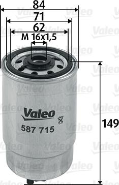 Valeo 587715 - Filtru combustibil parts5.com