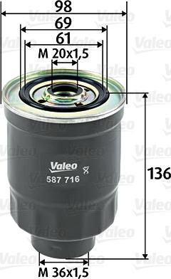 Valeo 587716 - Öljynsuodatin parts5.com