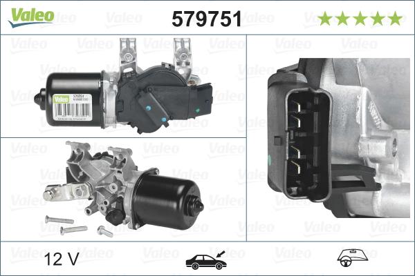 Valeo 579751 - Silnik wycieraczek parts5.com