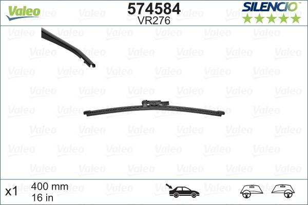 Valeo 574584 - Törlőlapát parts5.com