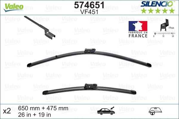 Valeo 574651 - Wiper Blade parts5.com