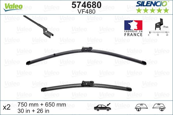 Valeo 574680 - Wiper Blade parts5.com