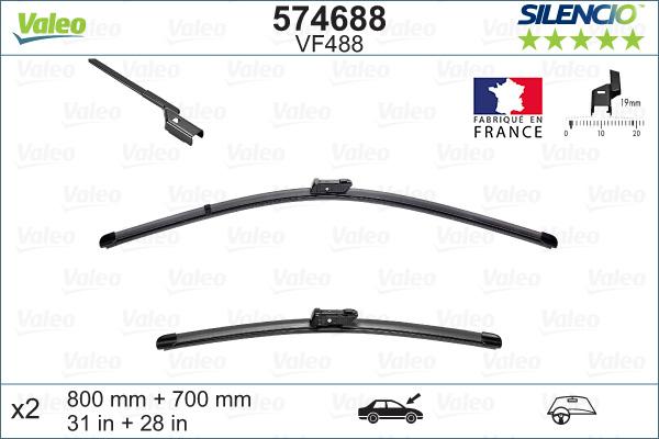 Valeo 574688 - Wiper Blade parts5.com