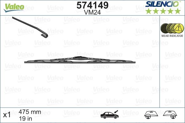 Valeo 574149 - Wischblatt parts5.com