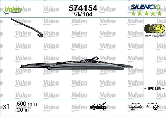 Valeo 574154 - Silecek süpürgesi parts5.com