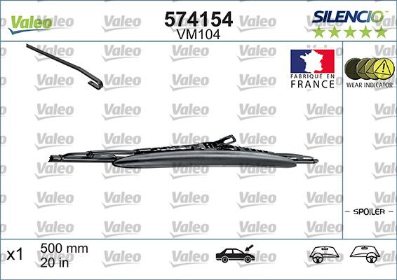 Valeo 574154 - Pyyhkijänsulka parts5.com