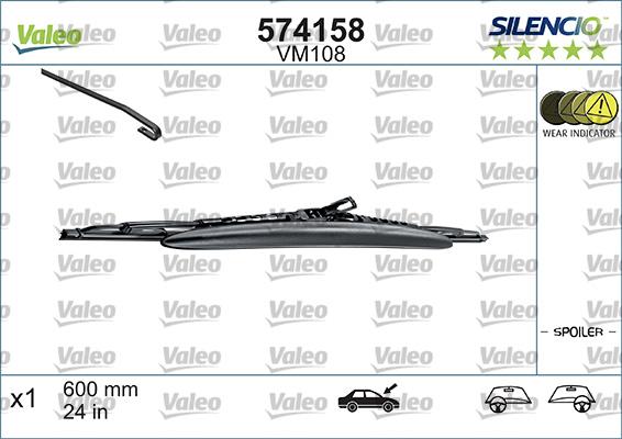 Valeo 574158 - Щетка стеклоочистителя parts5.com