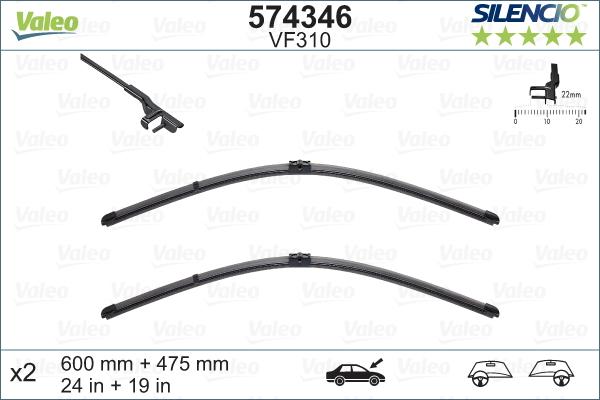 Valeo 574346 - Törlőlapát parts5.com