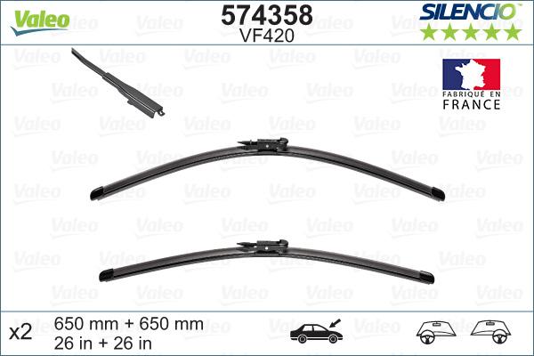 Valeo 574358 - Silecek süpürgesi parts5.com