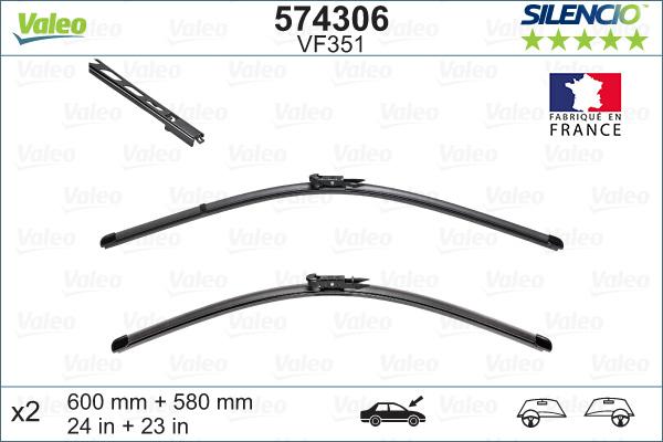 Valeo 574306 - Limpiaparabrisas parts5.com